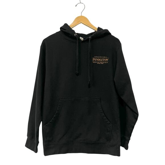 Pendleton Woolen Mills Hoodie Black Sweatshirt Pullover Aztec Graphic Adult Sz S - Picture 3 of 6